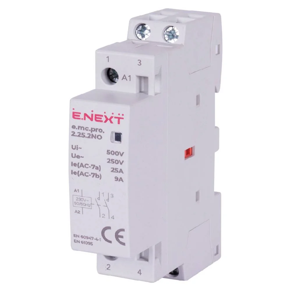 Модульний контактор e.mc.pro.2.25.2NO, 2р, 25А, 2NO, 220В