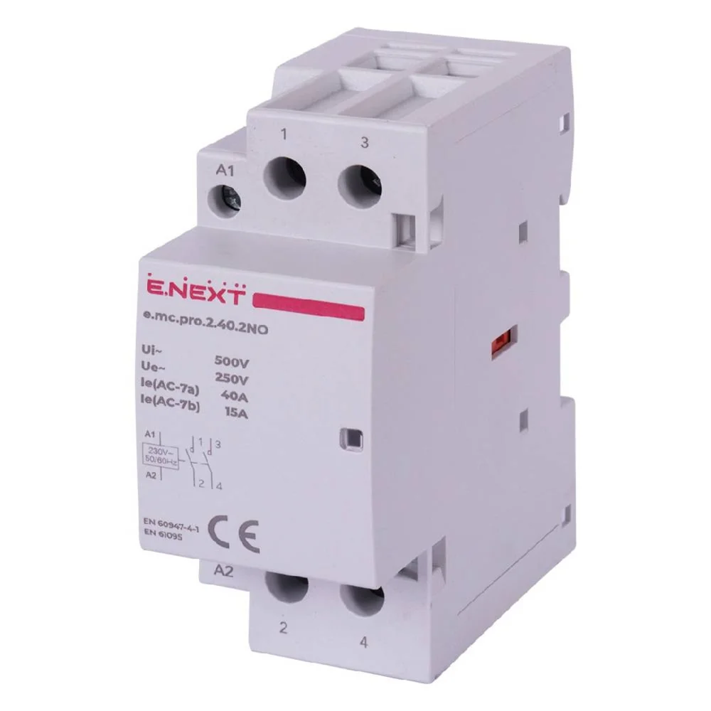 Модульний контактор e.mc.pro.2.40.2NO, 2р, 40А, 2NO, 220В