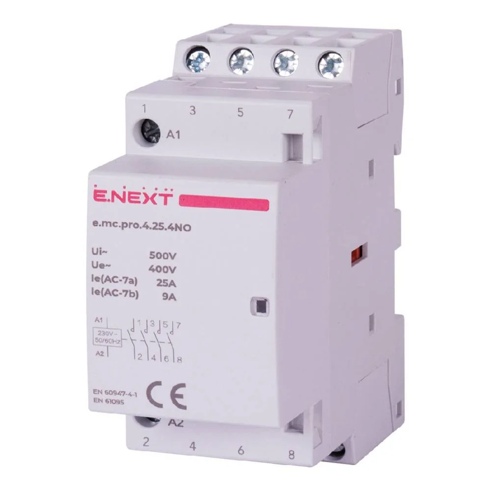 Модульний контактор e.mc.pro.4.25.4NO, 4р, 25А, 4NO, 220В
