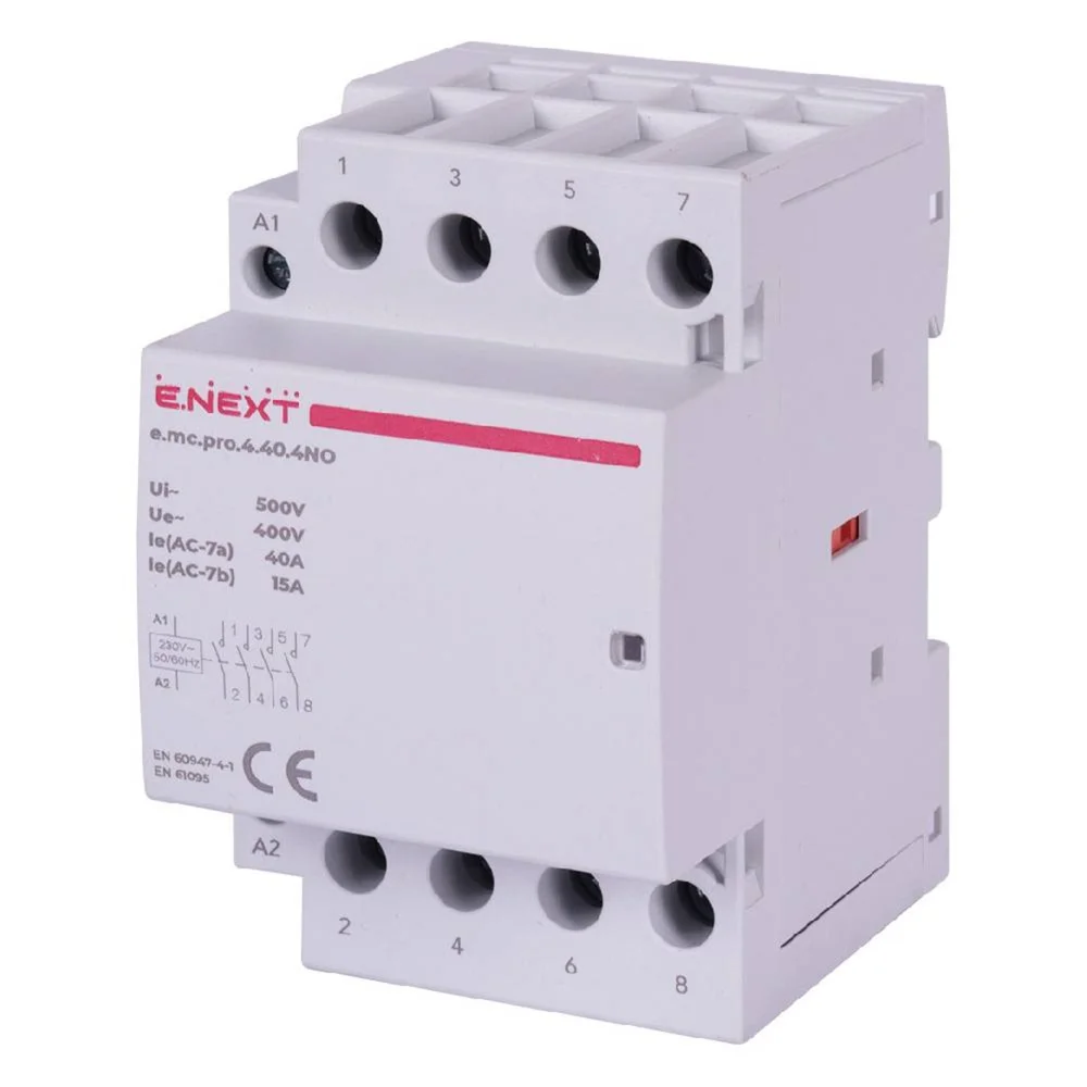 Модульний контактор e.mc.pro.4.40.4NO, 4р, 40А, 4NO, 220В