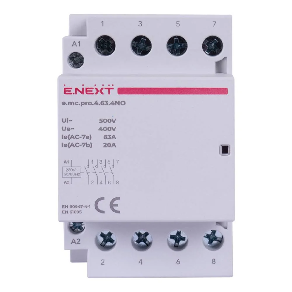 Модульний контактор e.mc.pro.4.63.4NO, 4р, 63А, 4NO, 220В
