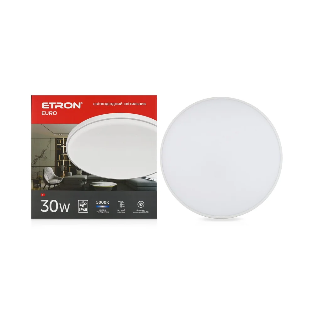 Світлодіодний світильник ETRON 1-EMP-753 30W 5000K White IP20