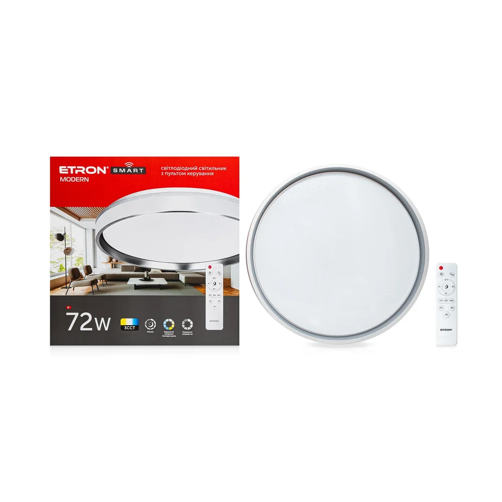 Світильник світлодіодний Smart ETRON 1-ESP-2063 72W MODERN silver&white IP20